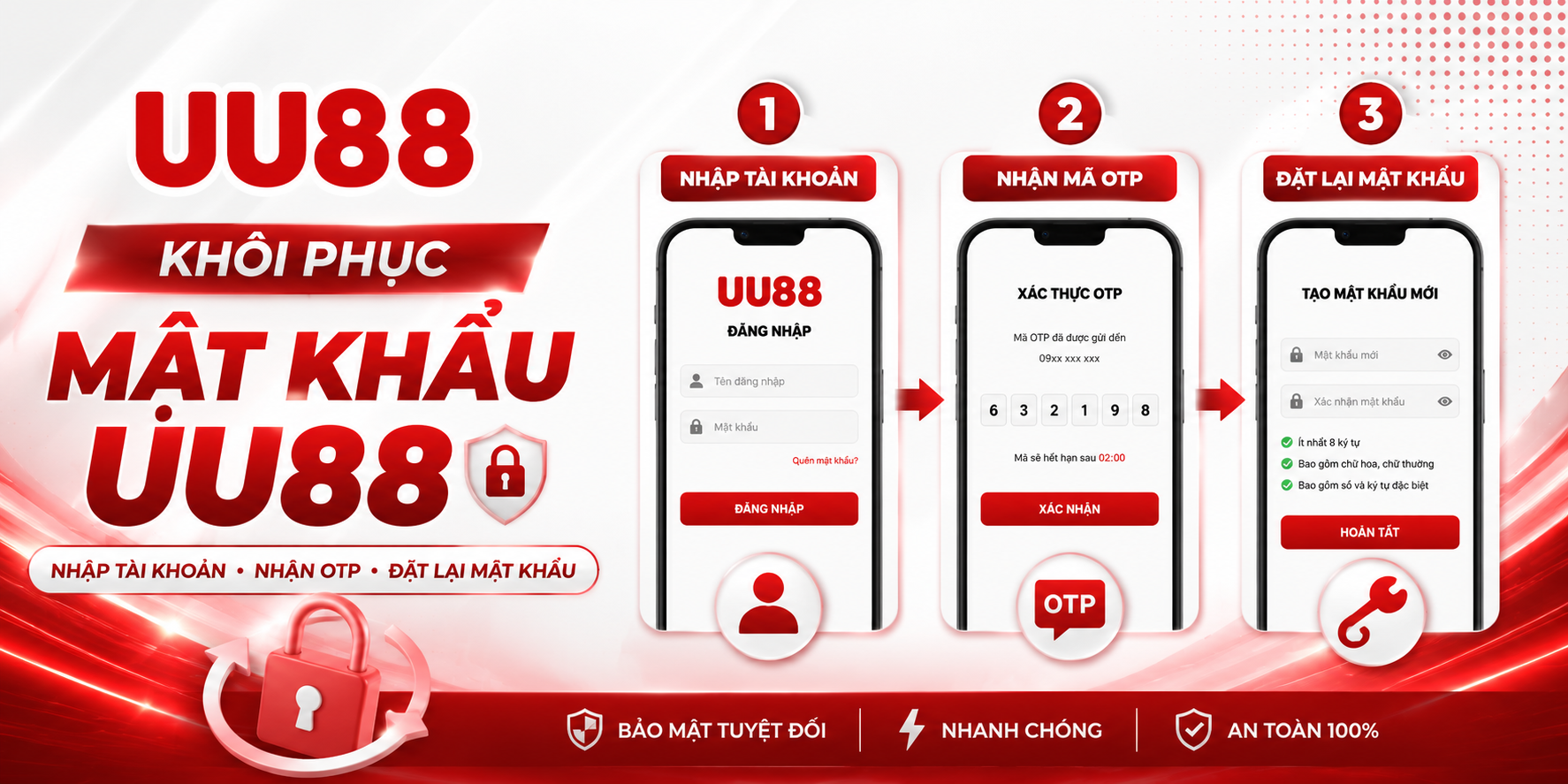 Cách khôi phục mật khẩu UU88 cho thành viên 